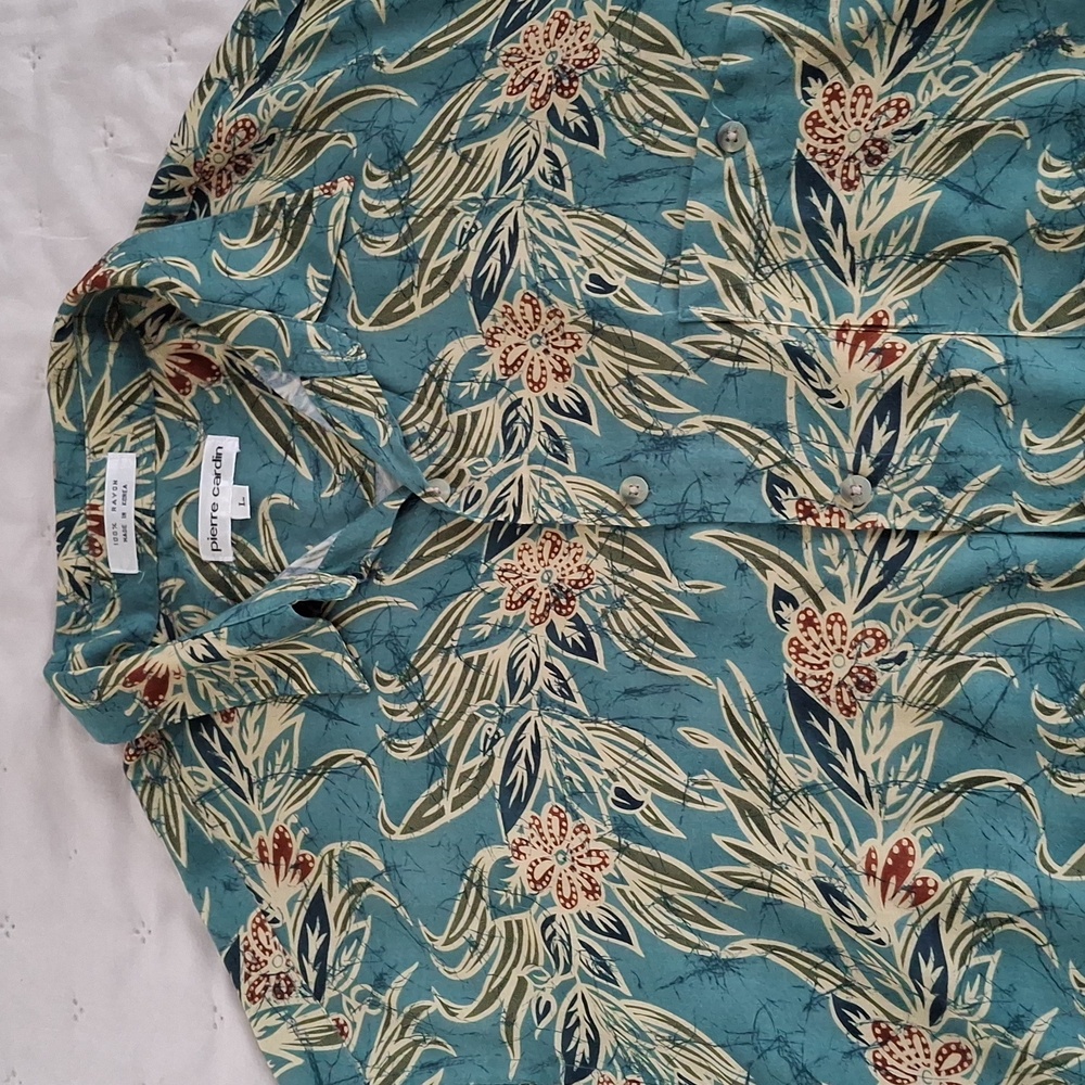 Pierre Cardin Vintage Floral Men's Shirt Sz L - Picture 5 of 10